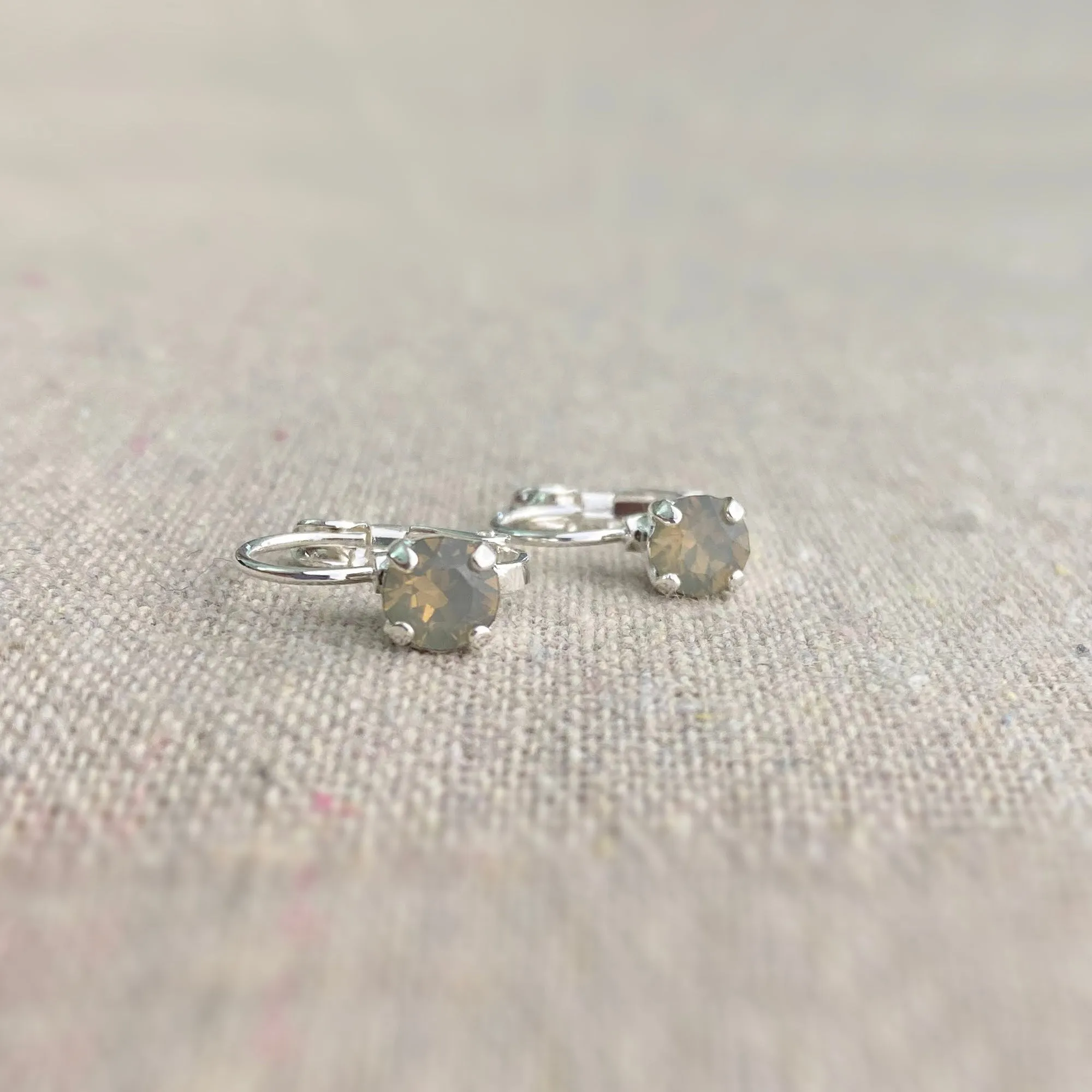 Diamante Leverback Earrings • 5mm