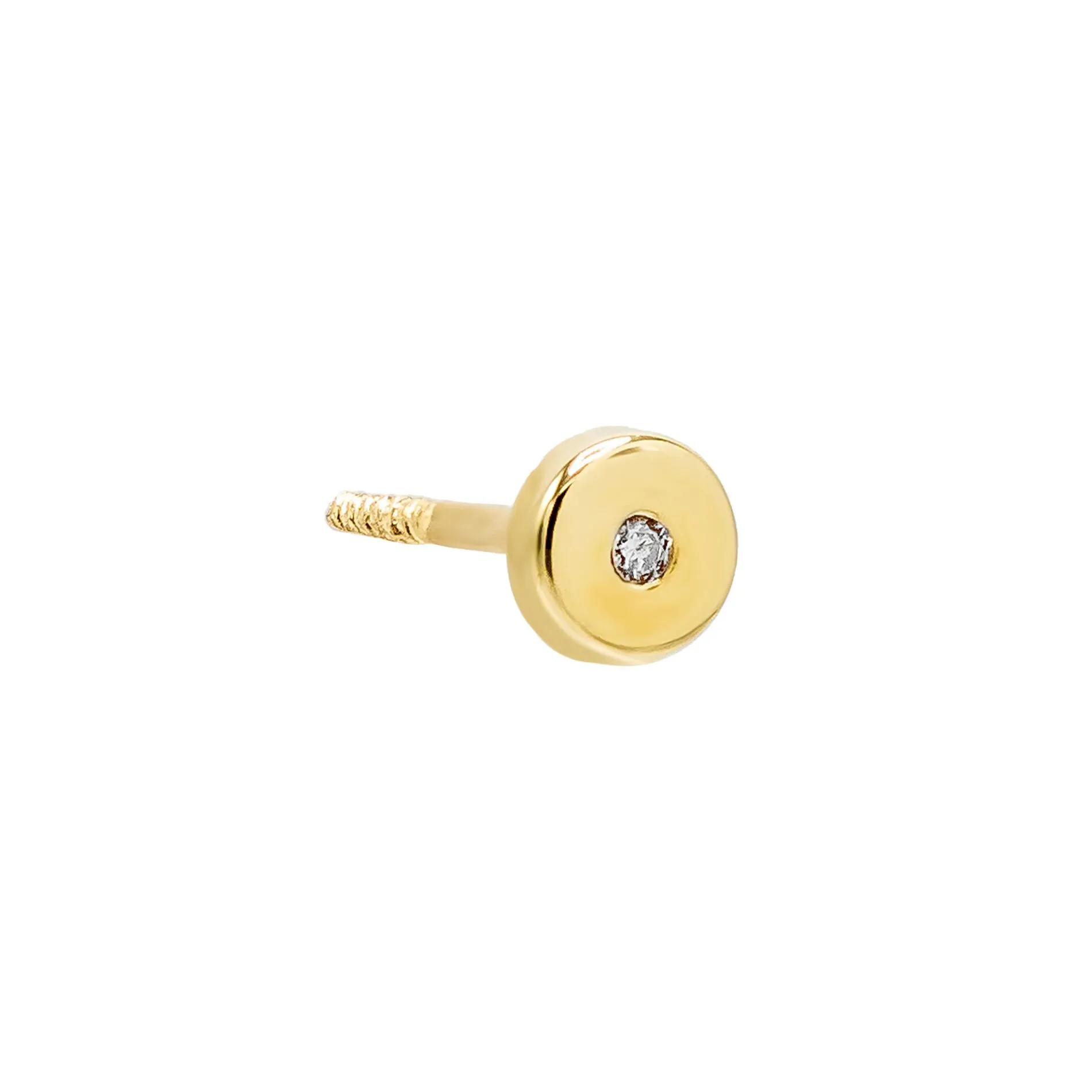 Diamond Circle Stud Earring 14K
