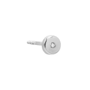 Diamond Circle Stud Earring 14K