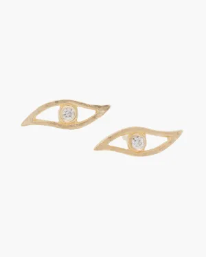 DIAMOND EVIL EYE EARRING
