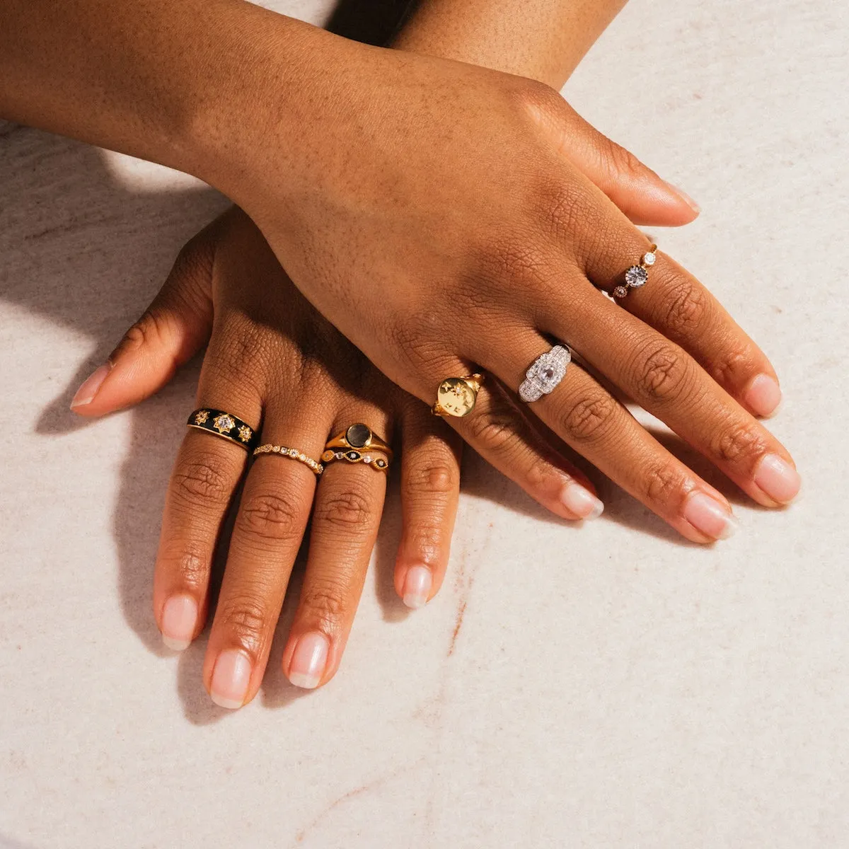 Diamond Evil Eye Stacking Ring