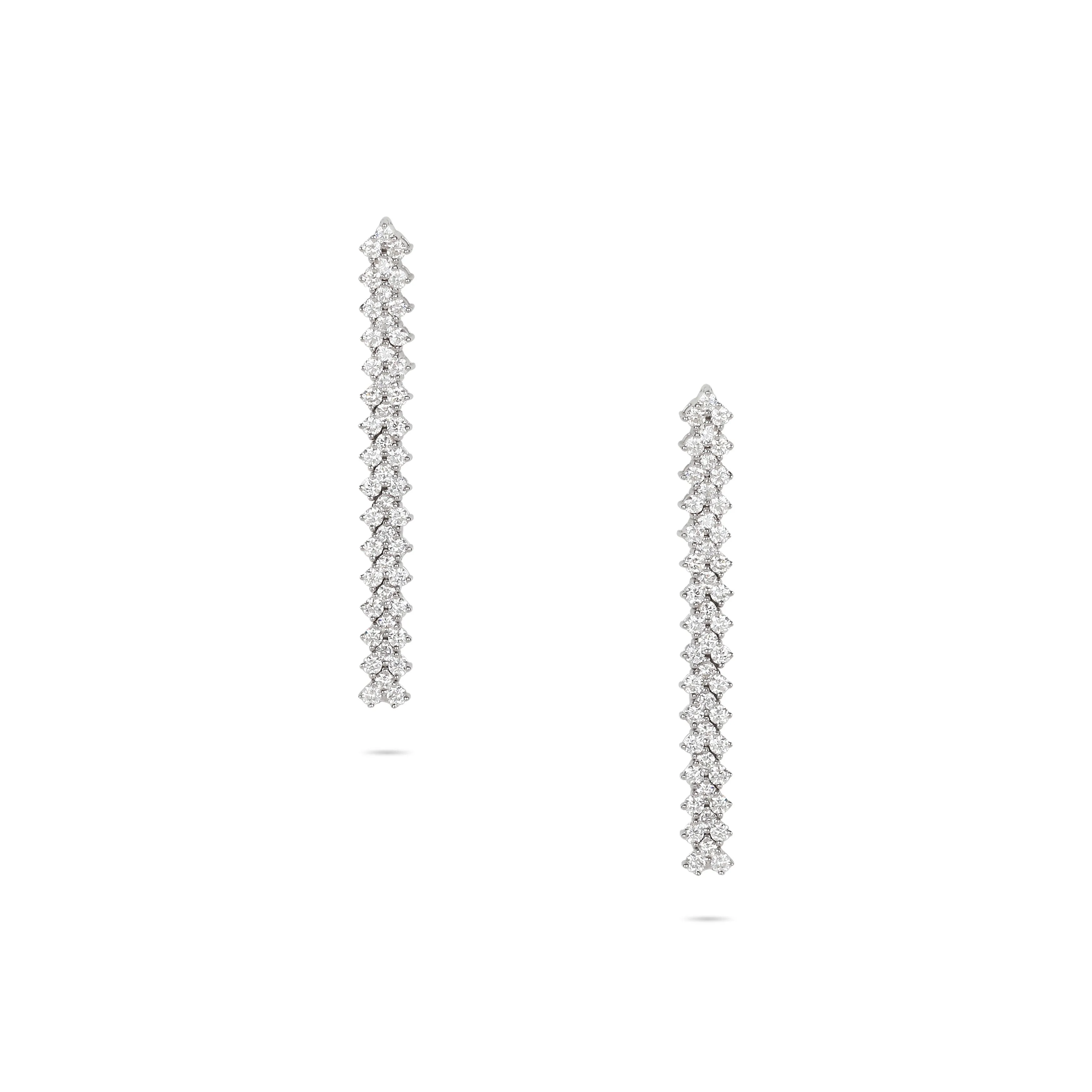 Diamond Linear Drop Earrings