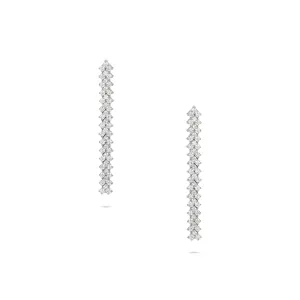 Diamond Linear Drop Earrings