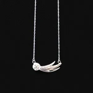 Diamond Set Comet Necklace in White Gold by 720