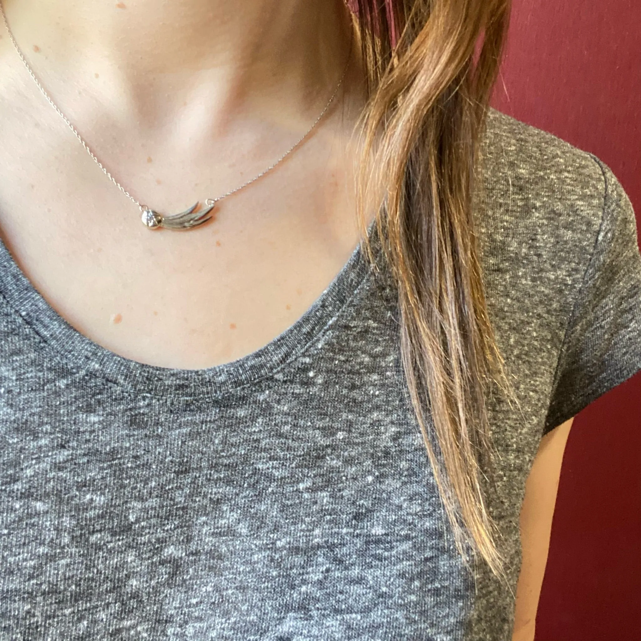 Diamond Set Comet Necklace in White Gold by 720