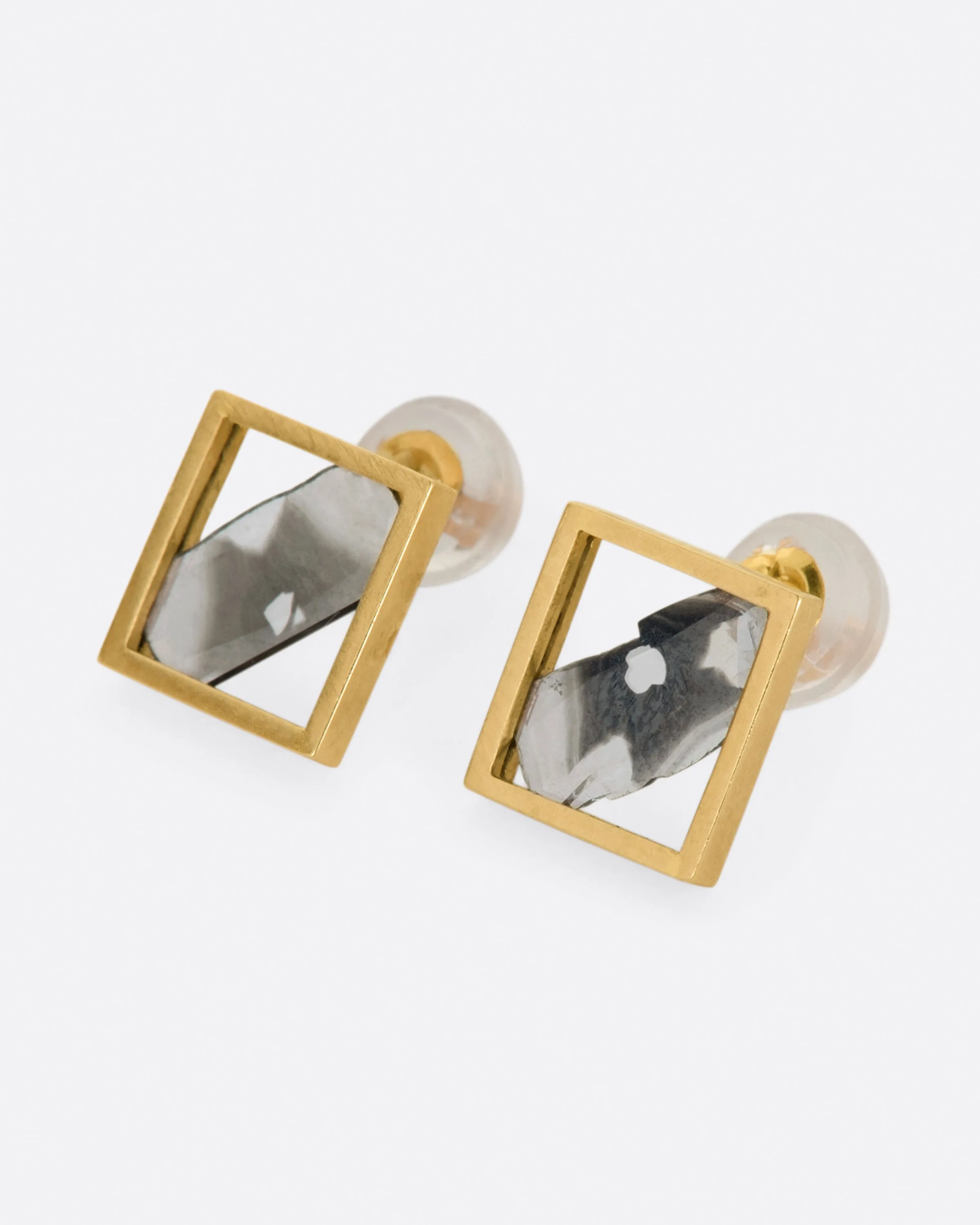 Diamond Slice Band Earrings
