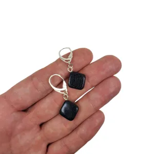 Diamond Square Dangle Earring - Black