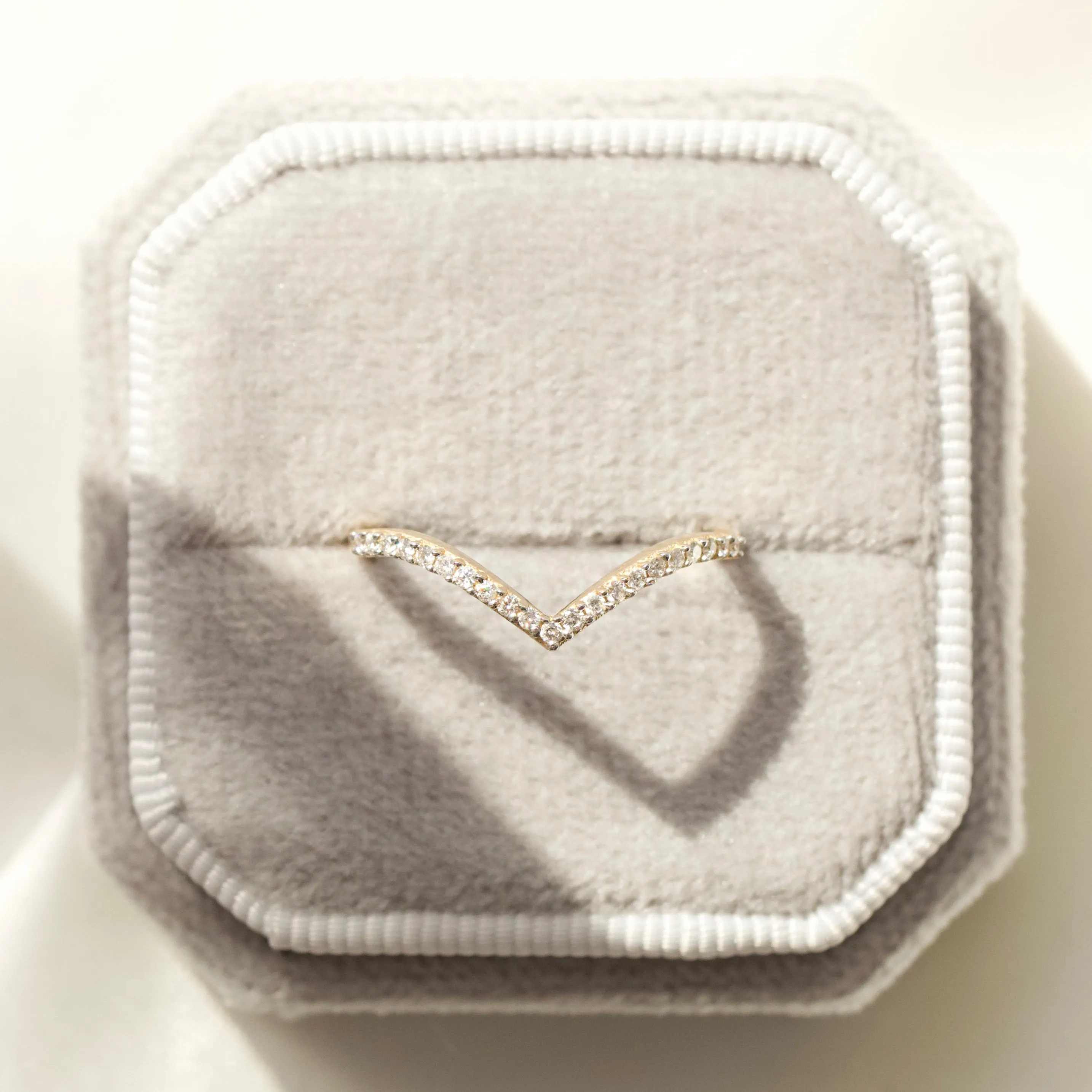 Diamond Wishbone Stacking Ring