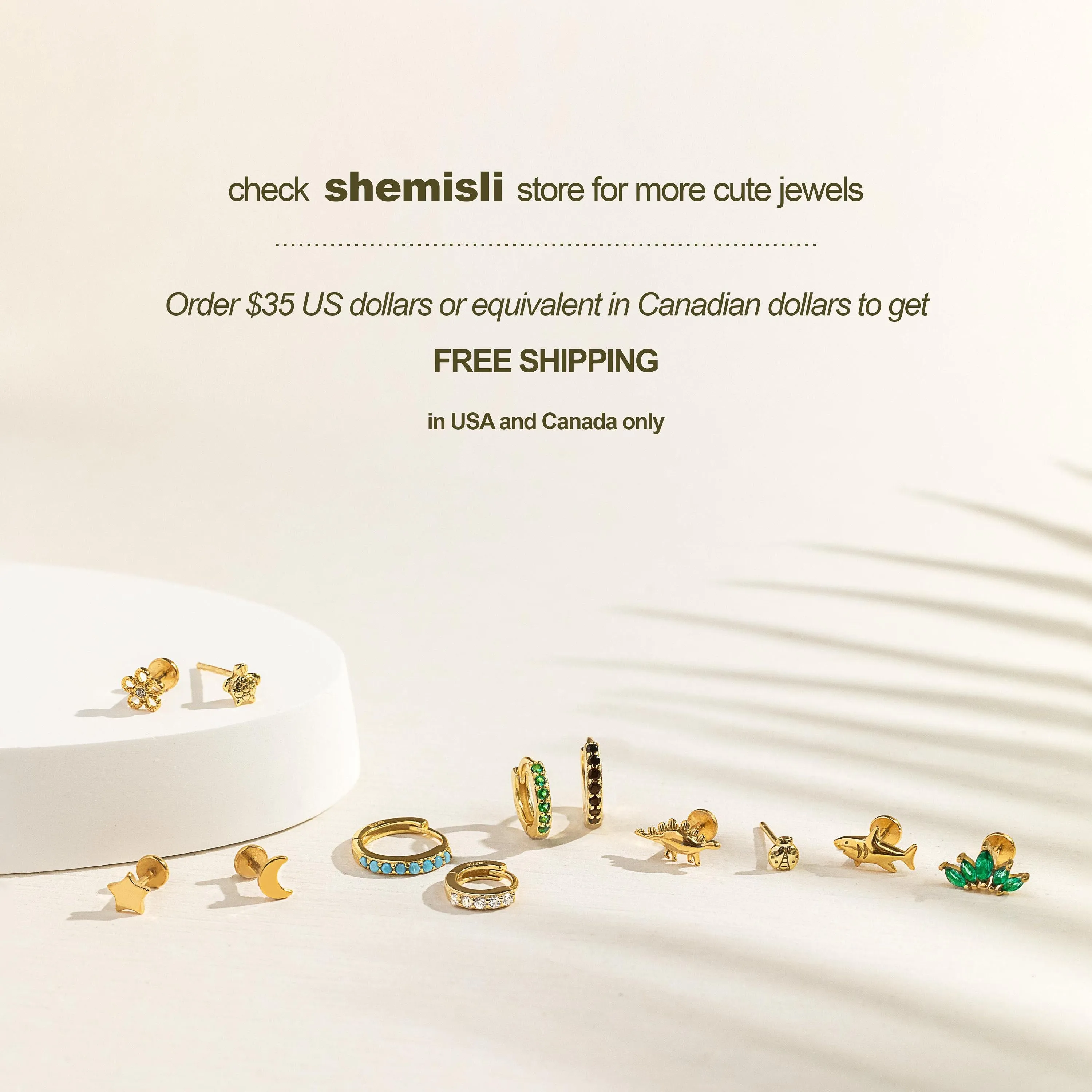 Double Hoop Earring - Only 1 Piercing needed, Unisex, Gold, Silver SHEMISLI - SH120 NOBKG LR
