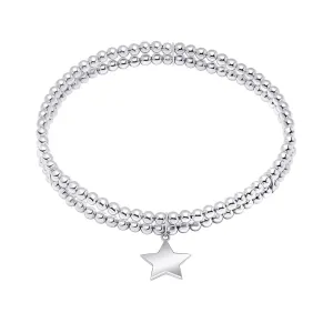 Double Row Stretch Bracelet With Star Charm