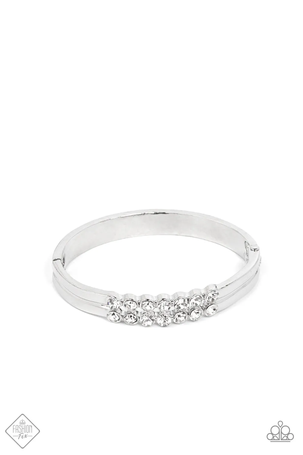 Doubled Down Dazzle - White (Rhinestone) Bracelet (FFA-1121)