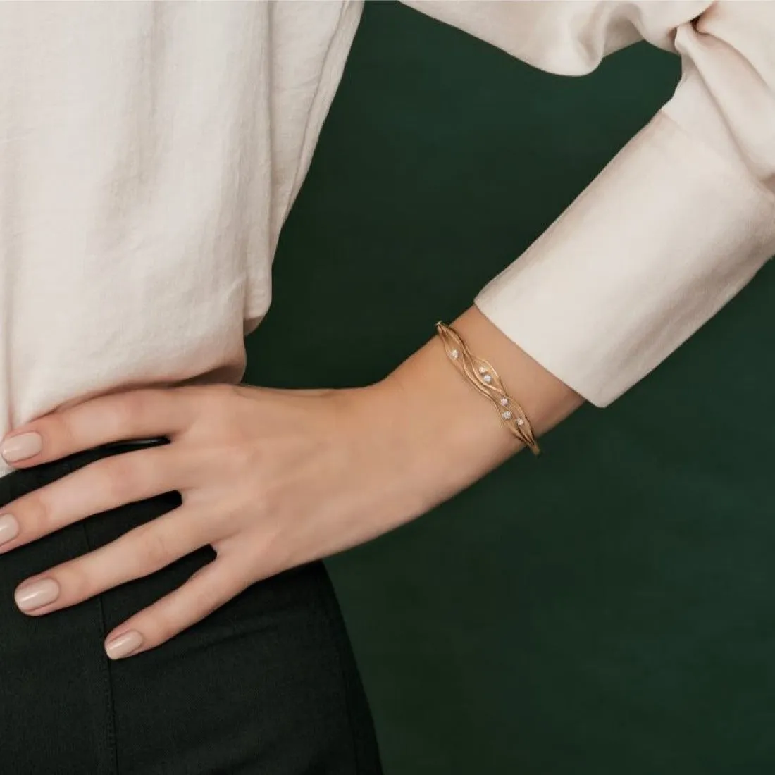Dune 18K Yellow Gold Diamond Bracelet