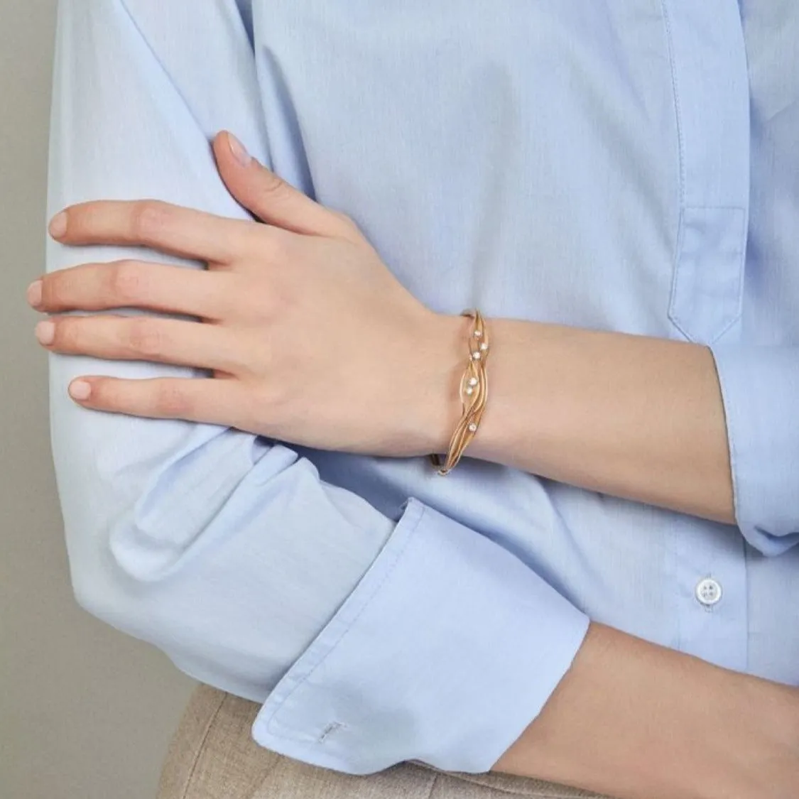 Dune 18K Yellow Gold Diamond Bracelet