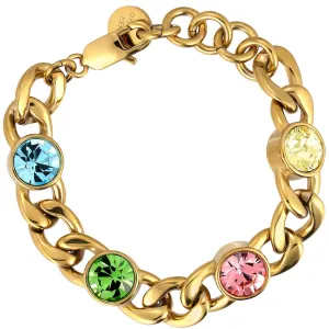 Dyrberg Kern Ariane Gold Curb Chain Bracelet - Pastel