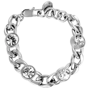 Dyrberg Kern Ariane Silver Curb Chain Bracelet - Clear