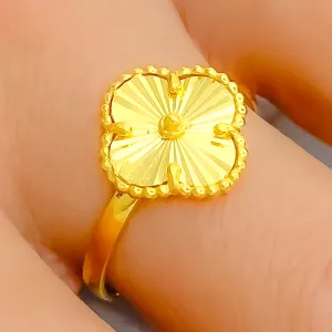 Eclectic Glam 21K Gold Clover Ring