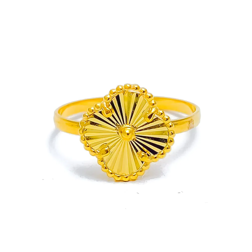 Eclectic Glam 21K Gold Clover Ring