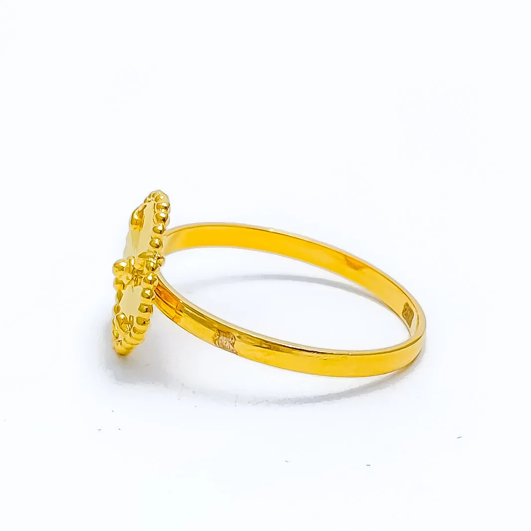 Eclectic Glam 21K Gold Clover Ring