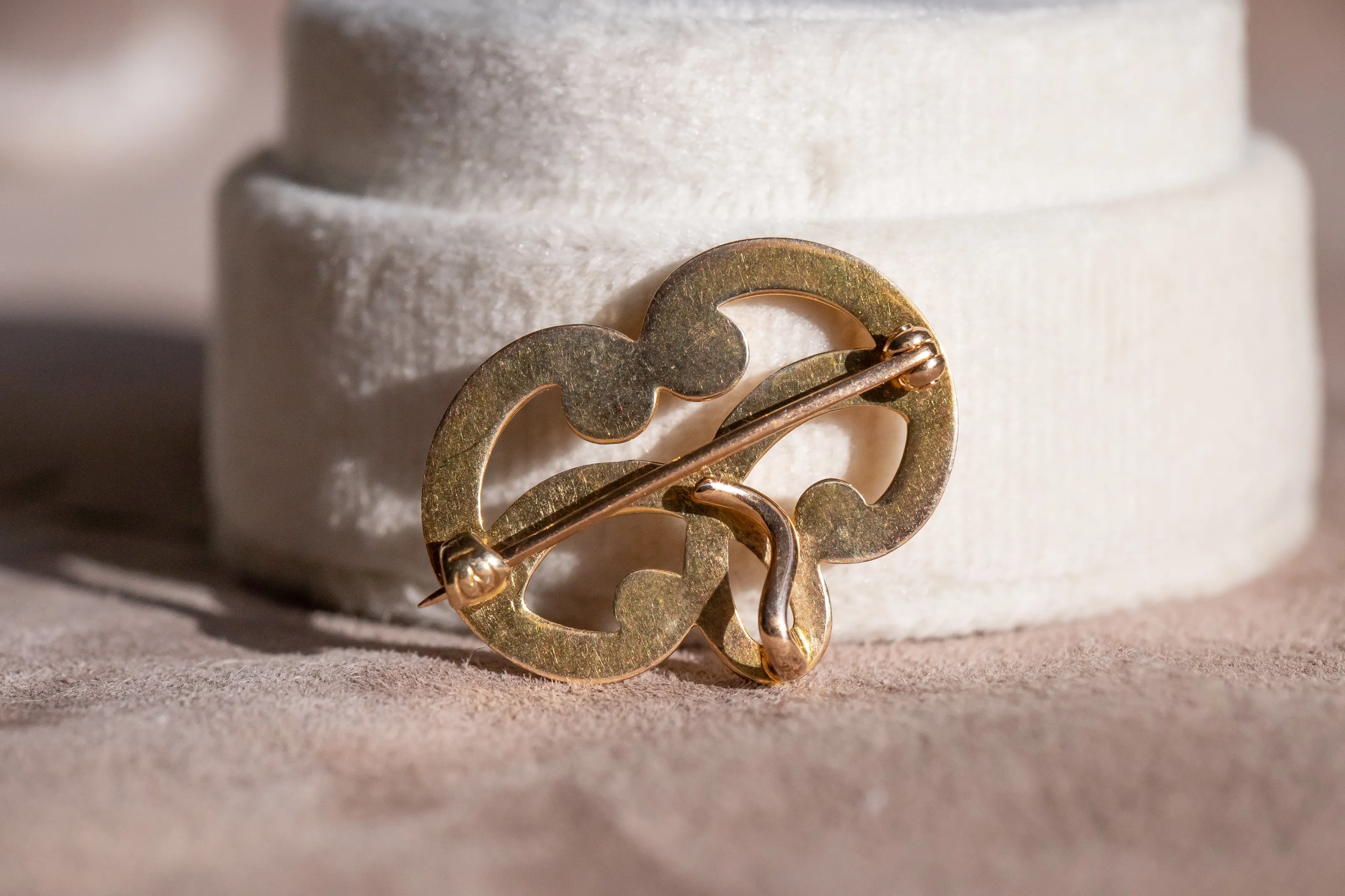 Edwardian 14k Petite Watch Hook Pin by Titanic Survivor Henry Blank & Co