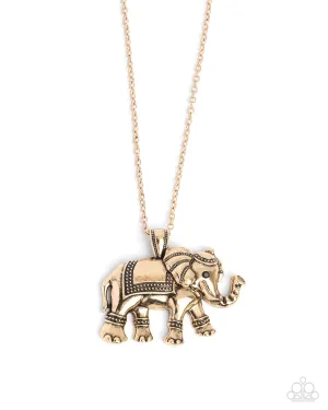 Elaborate Elephant - Gold Necklace