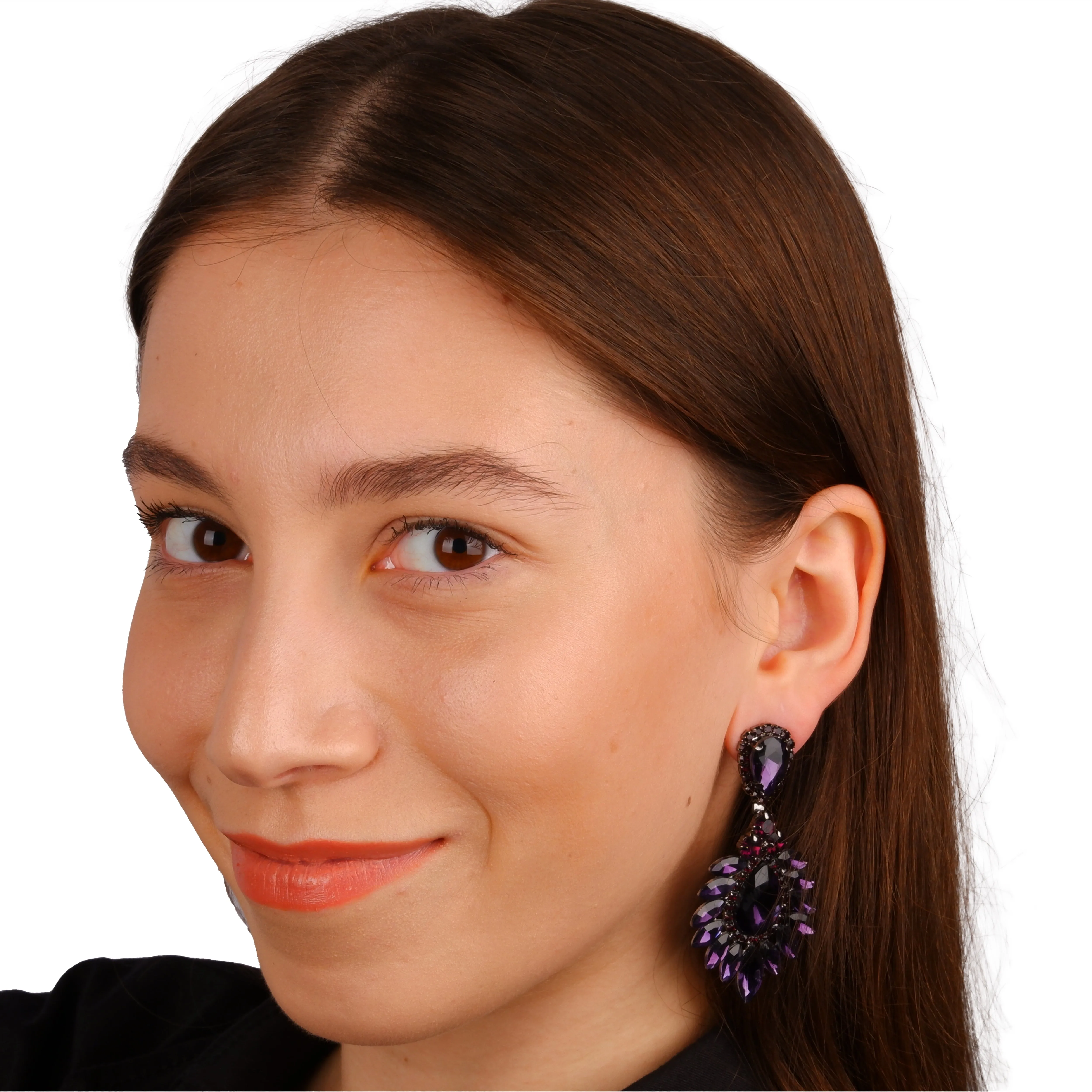 Elegant Minimalist Glass Stone Earrings for Weddings