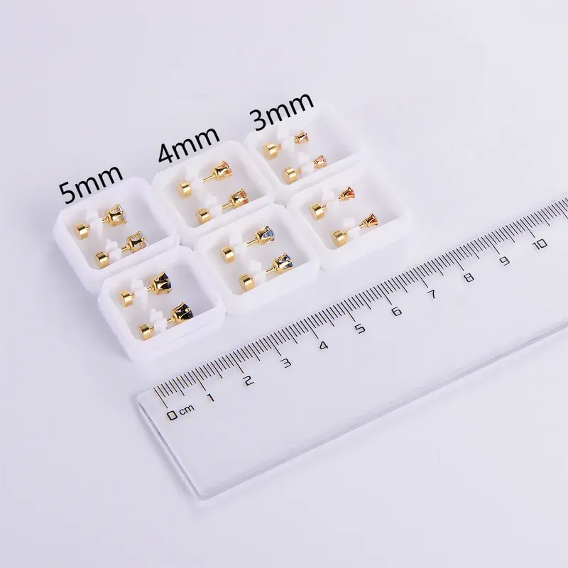 Elegant Simple Style Round Inlay Stainless Steel Zircon 18k Gold Plated Ear Studs