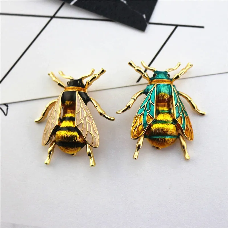 Enamel Bumblebee Brooche, Insect Jewelry, Bee Pin