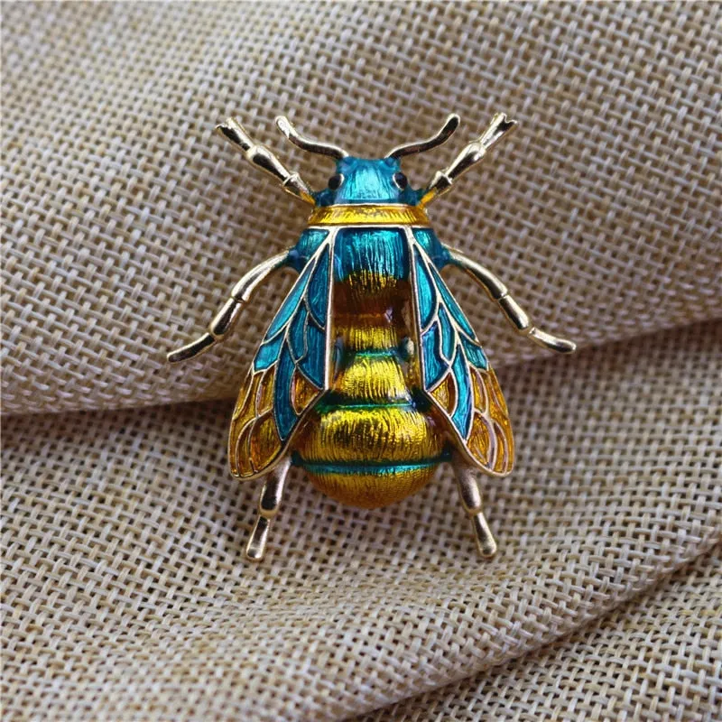 Enamel Bumblebee Brooche, Insect Jewelry, Bee Pin