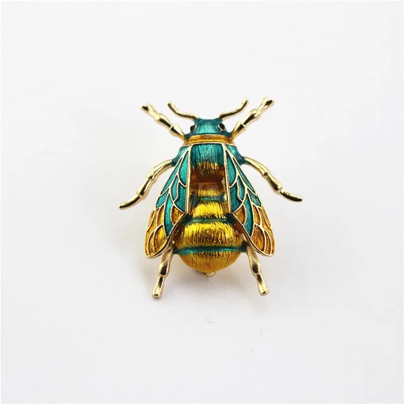 Enamel Bumblebee Brooche, Insect Jewelry, Bee Pin