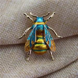 Enamel Bumblebee Brooche, Insect Jewelry, Bee Pin