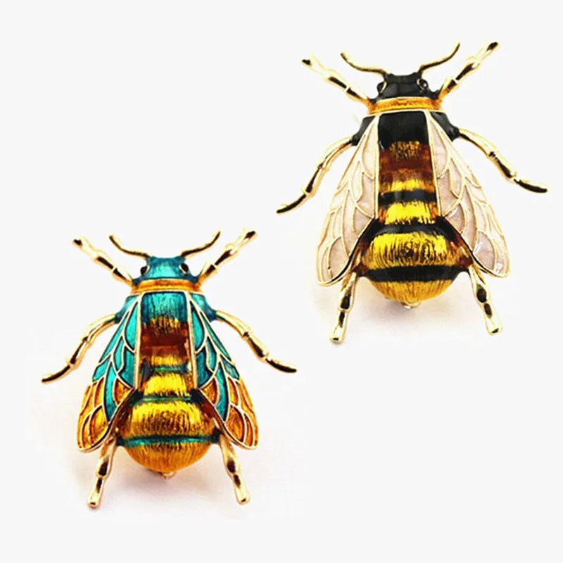 Enamel Bumblebee Brooche, Insect Jewelry, Bee Pin