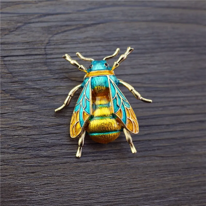 Enamel Bumblebee Brooche, Insect Jewelry, Bee Pin