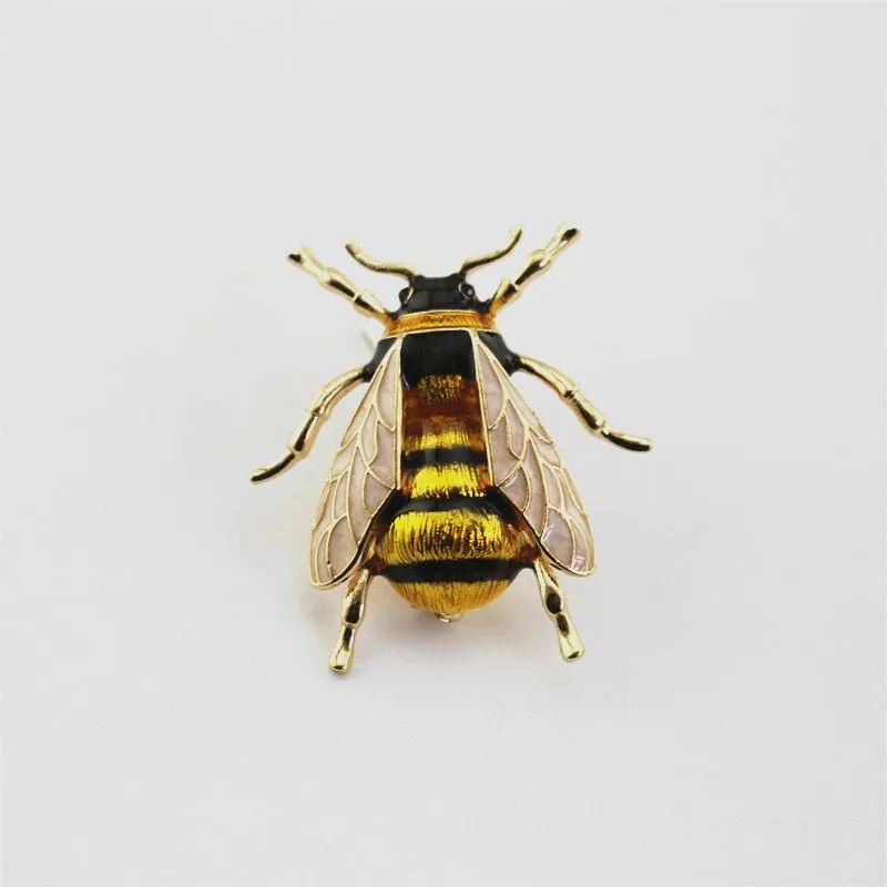 Enamel Bumblebee Brooche, Insect Jewelry, Bee Pin