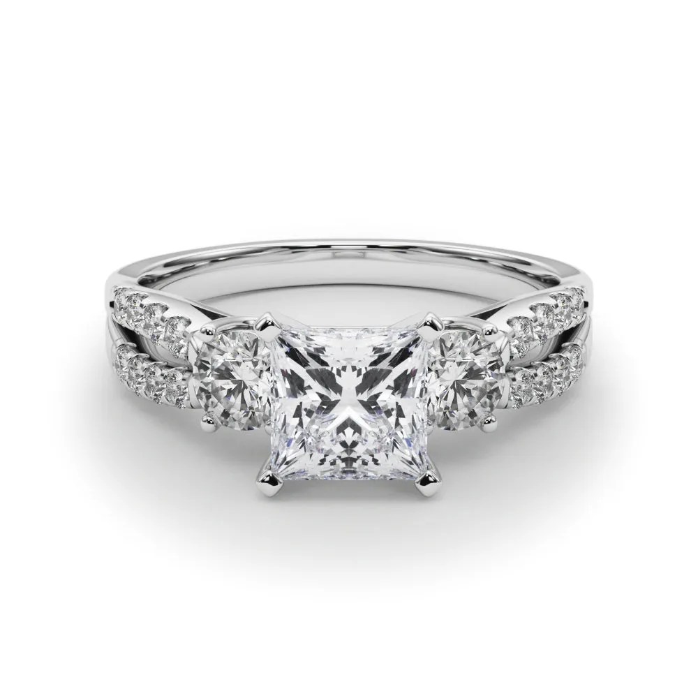Engagement Rings 3 Stone Round - TN84277