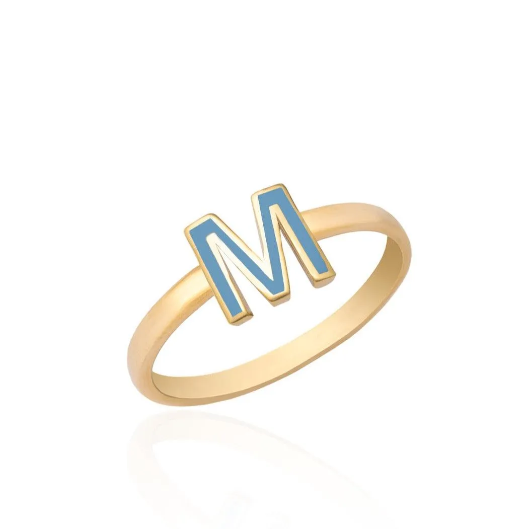 English Enamel Initial Rings