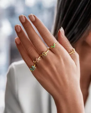 English Enamel Initial Rings