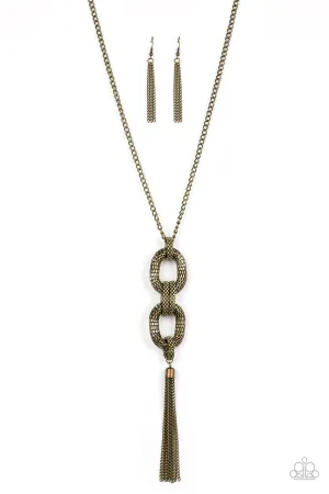 Enmeshed in Mesh Brass Paparazzi Necklace