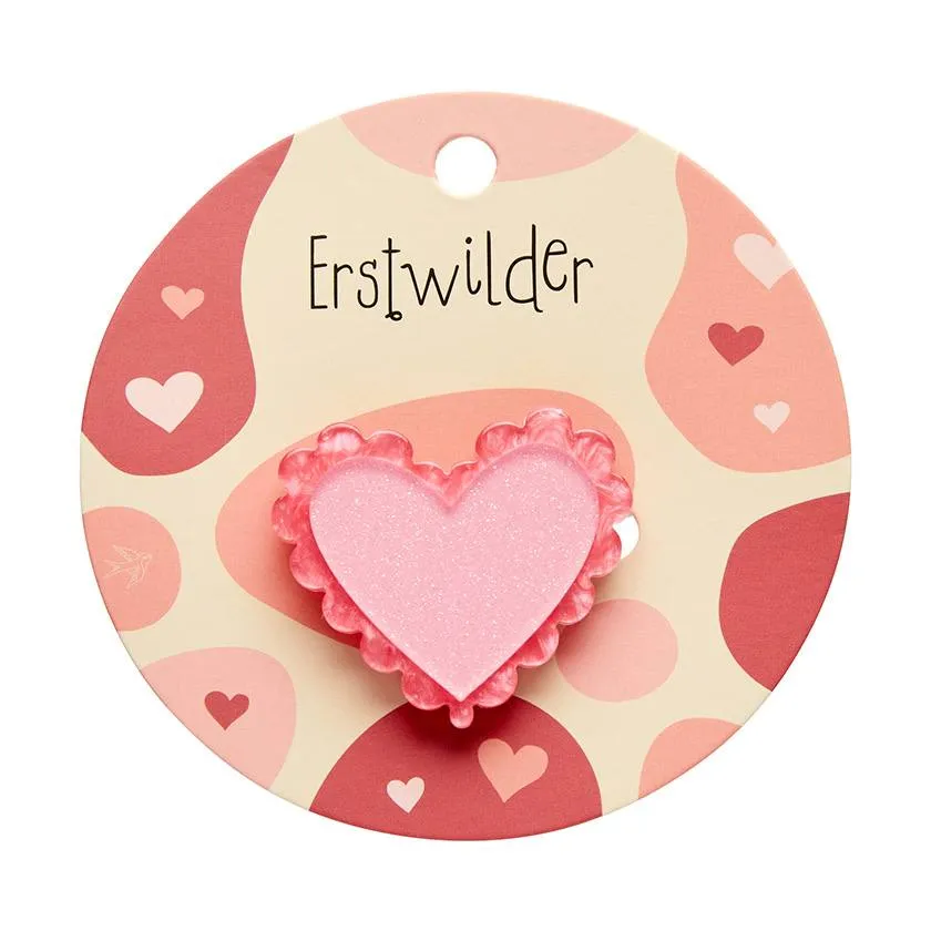 Erstwilder Scalloped Heart Simplified Mini Brooch