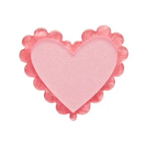 Erstwilder Scalloped Heart Simplified Mini Brooch