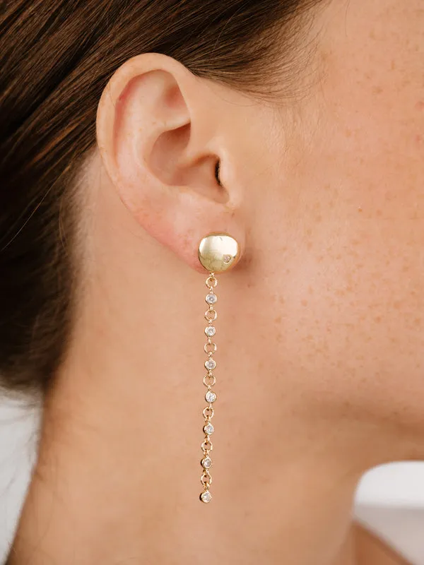 Ettika - Gold Polished Pebble Linear Chain Earrings