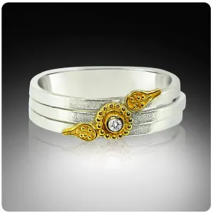 Falling Leaf Stacking Rings with Granulation