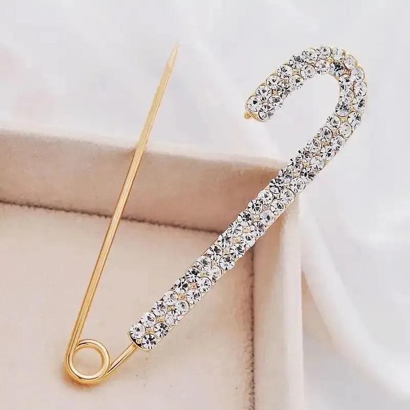 Fashion Pearl Leaf Rhinestone Brooches For Women Elegant Metal Fixed Clothing Pins Daily Jewelry Accessories