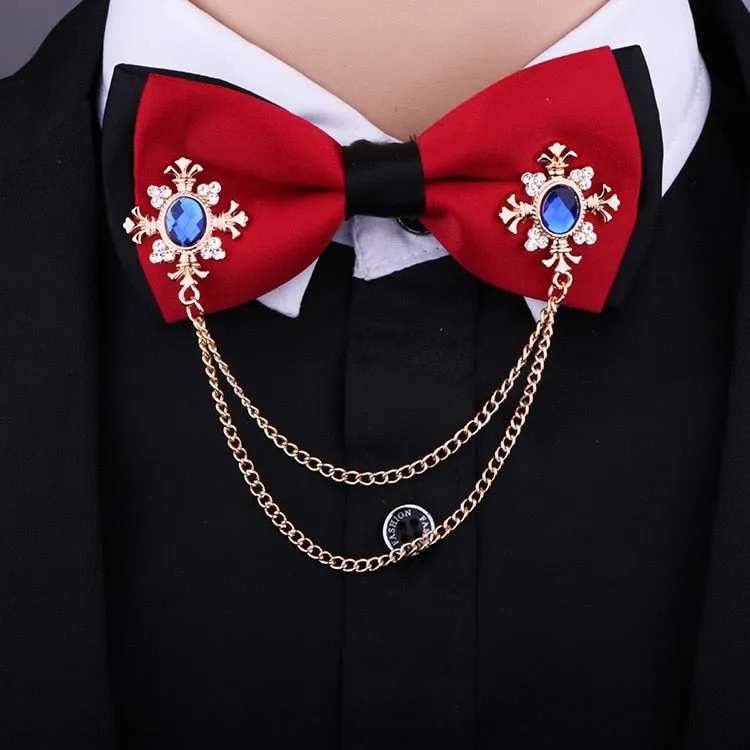 FASHION TASSEL CRYSTAL CHAIN BROOCH WOMEN SHIRT COLLAR PINSAND BROOCHES PERSONALITY LAPEL PIN