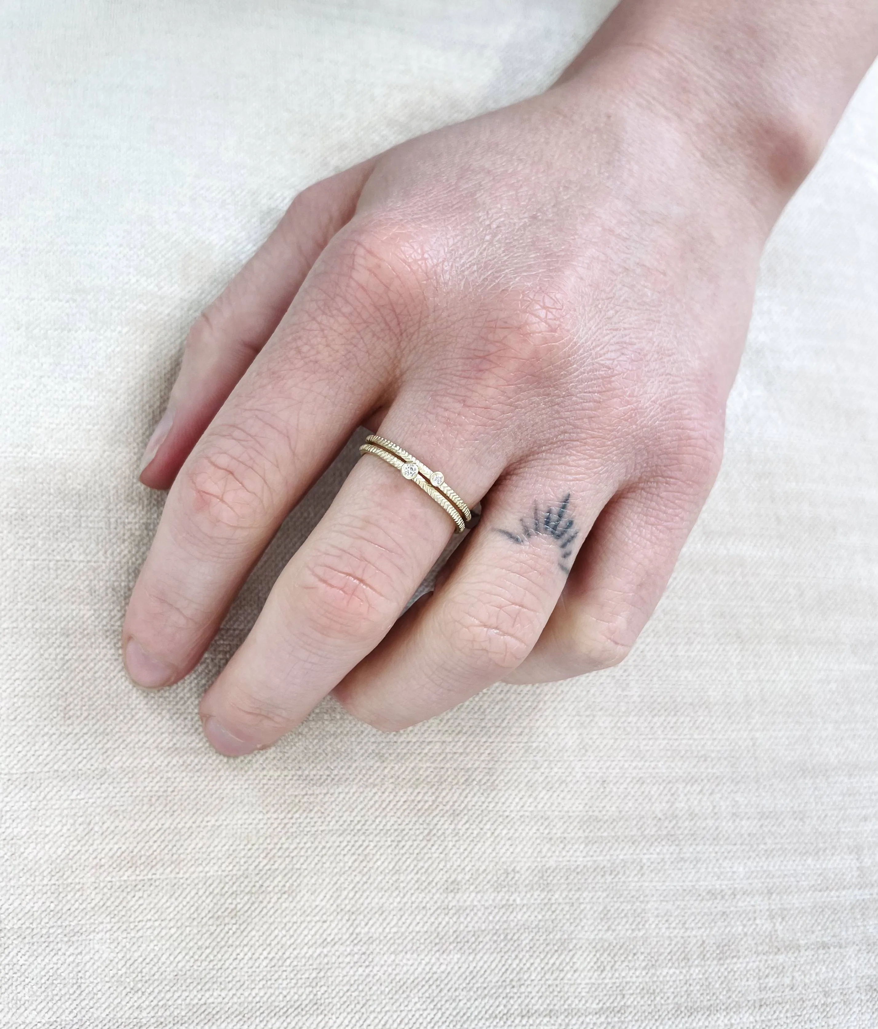 Feathered Diamond Band