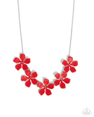 Featured Finesse - Red (Flower) Necklace