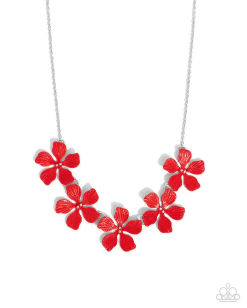 Featured Finesse - Red (Flower) Necklace