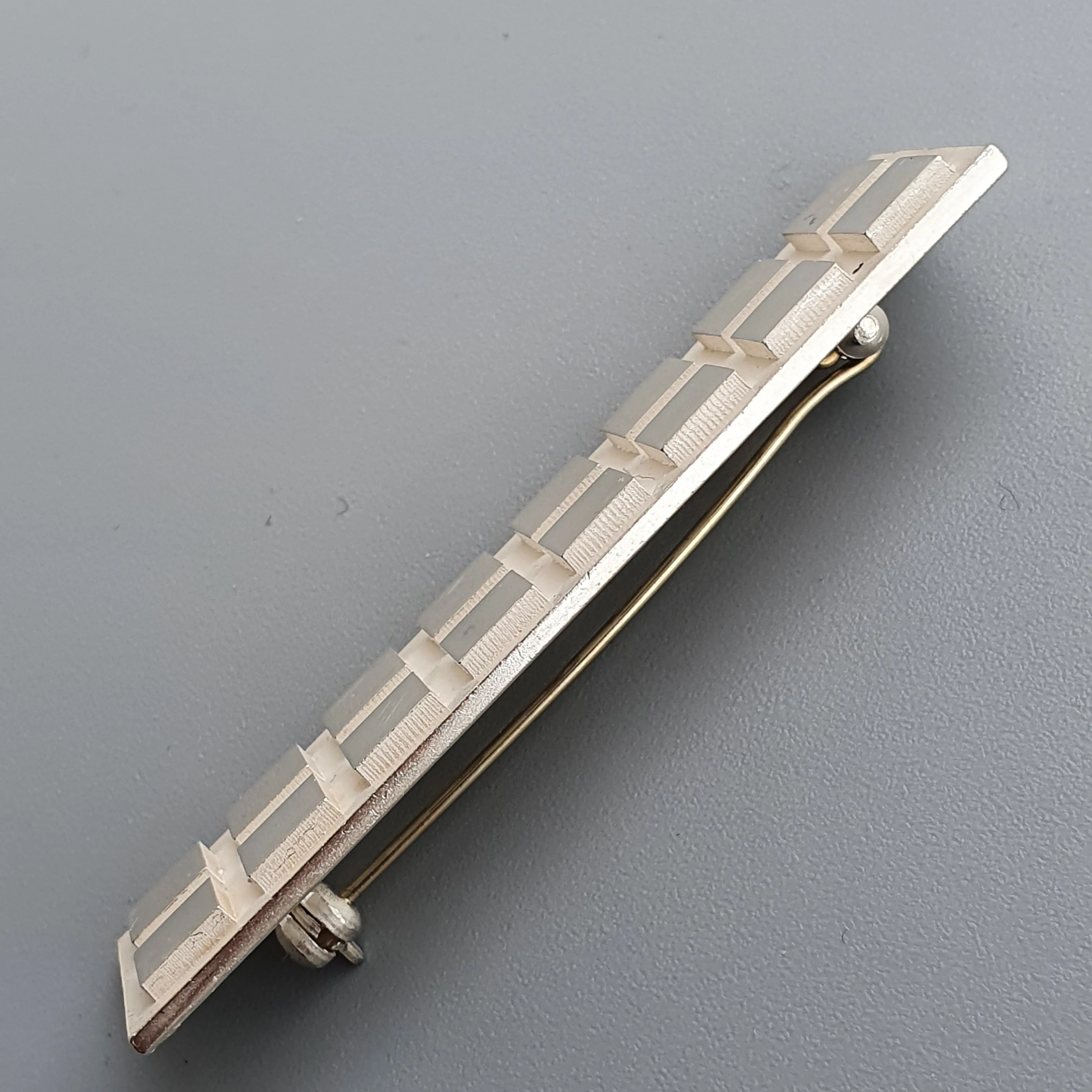 Finnish Minimalist Rectangular Scandinavian Sterling Silver Brooch