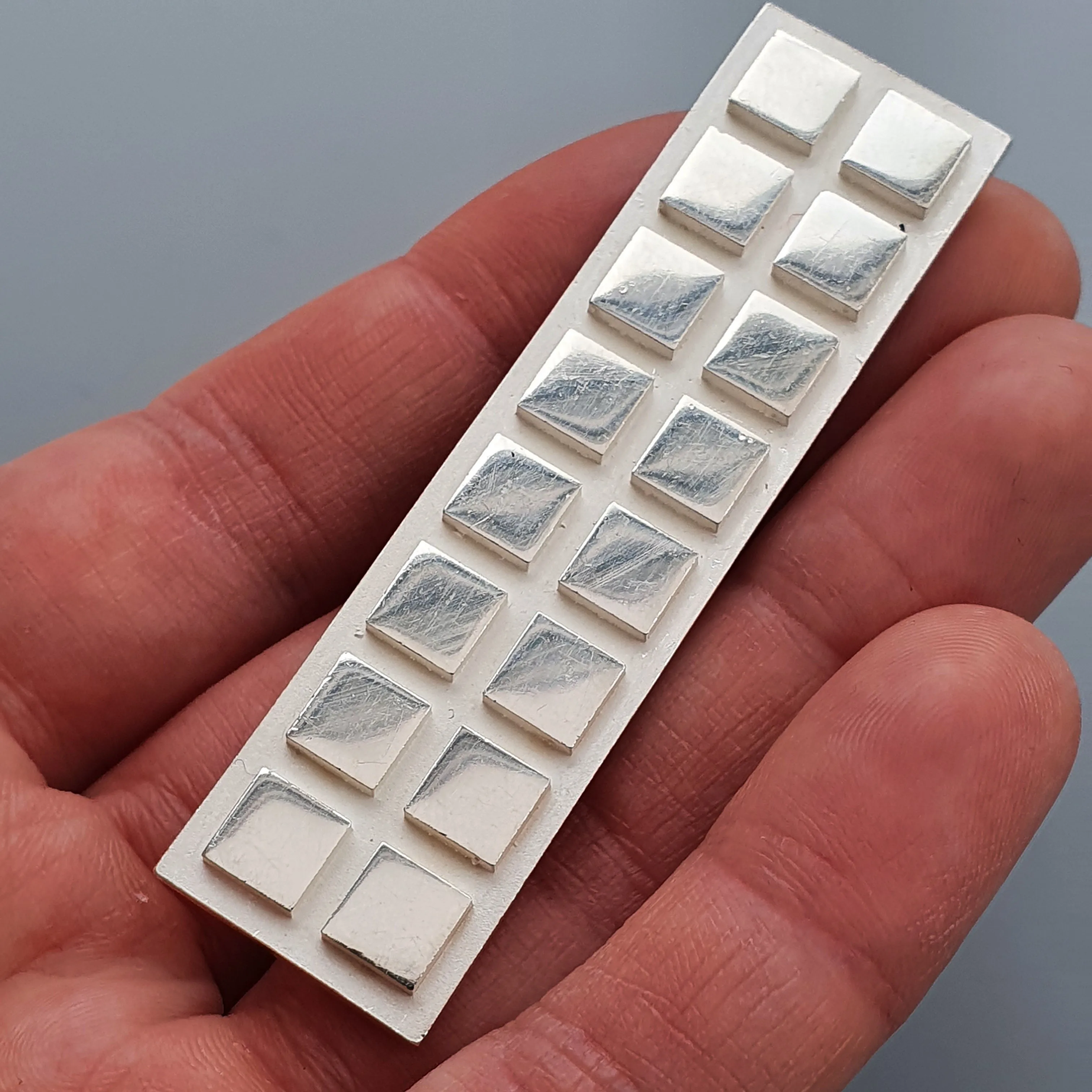 Finnish Minimalist Rectangular Scandinavian Sterling Silver Brooch
