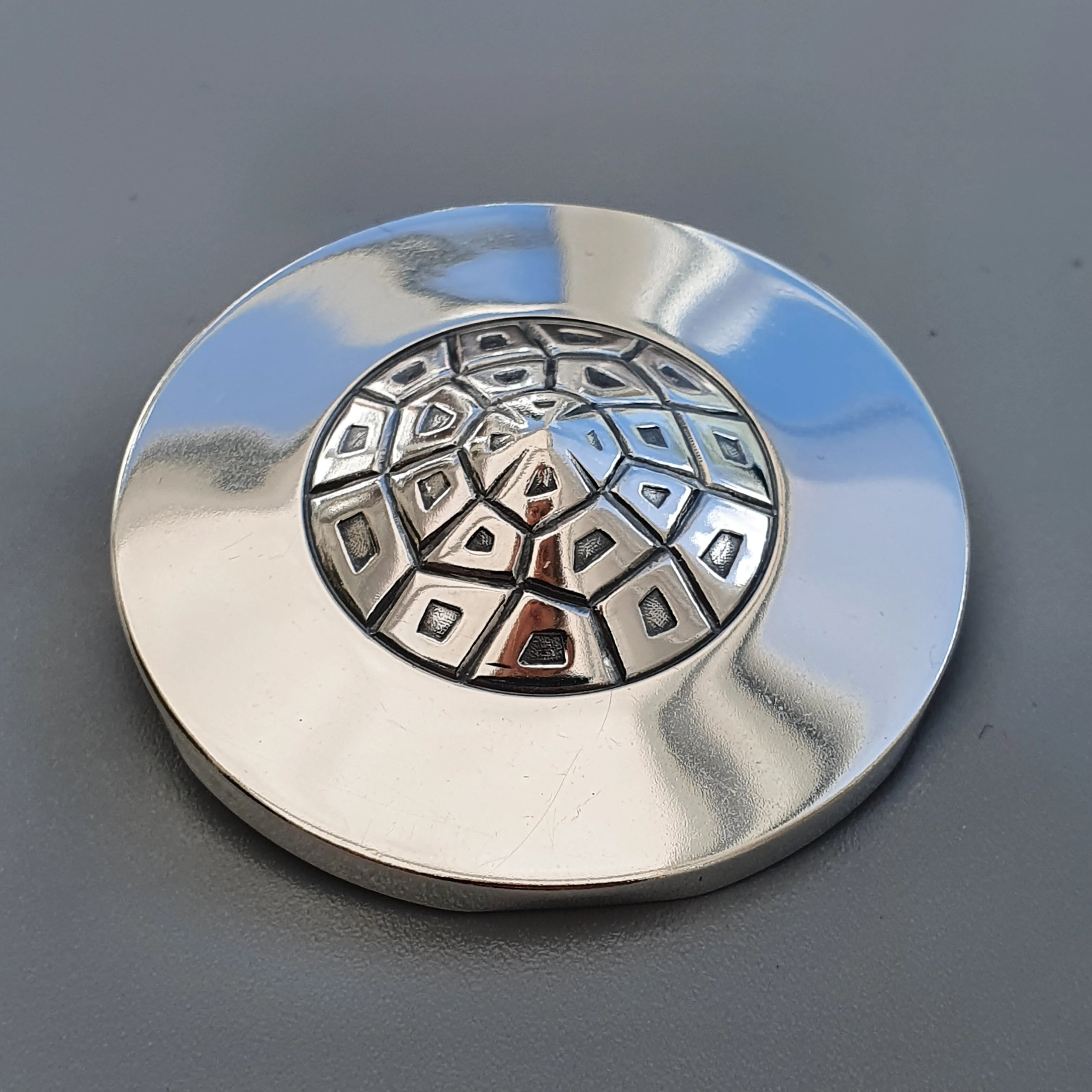 Finnish Modernist Silver Brooch by Elis Kauppi & Kupittaan Kulta