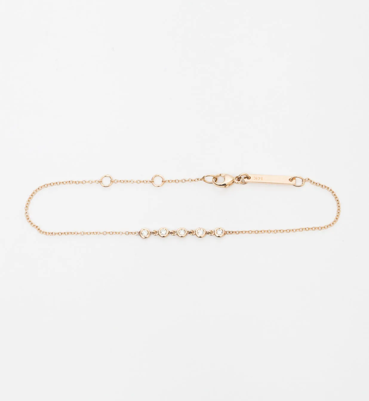 Five Linked Floating Diamonds Bracelet